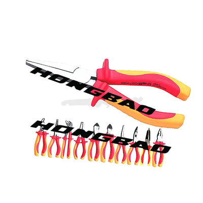 6 &quot; 1000V 격리된 롱 노우즈 플라이어들 150 밀리미터 CRV AC 전기적이 하는 평평한 종구 스무스 에지