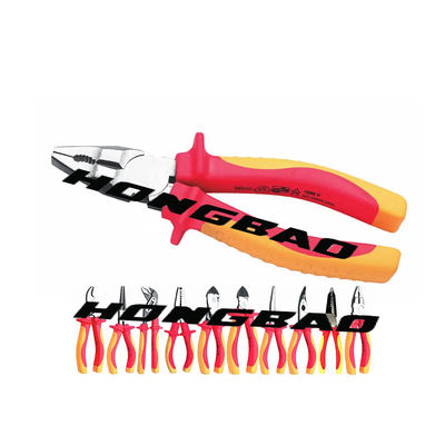 6 &quot; 1000V 격리된 롱 노우즈 플라이어들 150 밀리미터 CRV AC 전기적이 하는 평평한 종구 스무스 에지